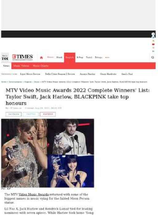 MTV Video Music Awards 2022 Winners' List