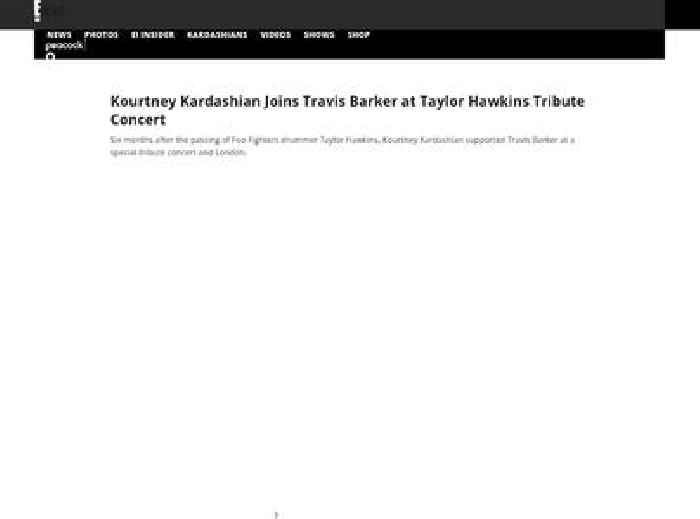 Kourtney Kardashian Joins Travis Barker at Taylor Hawkins Tribute Concert