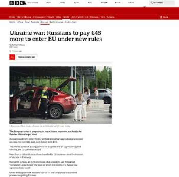 Ukraine war: Russians to pay €45 more to enter EU under new rules