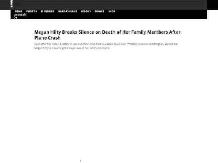 Megan Hilty Breaks Silence on Death of Her Family Members After Plane Crash