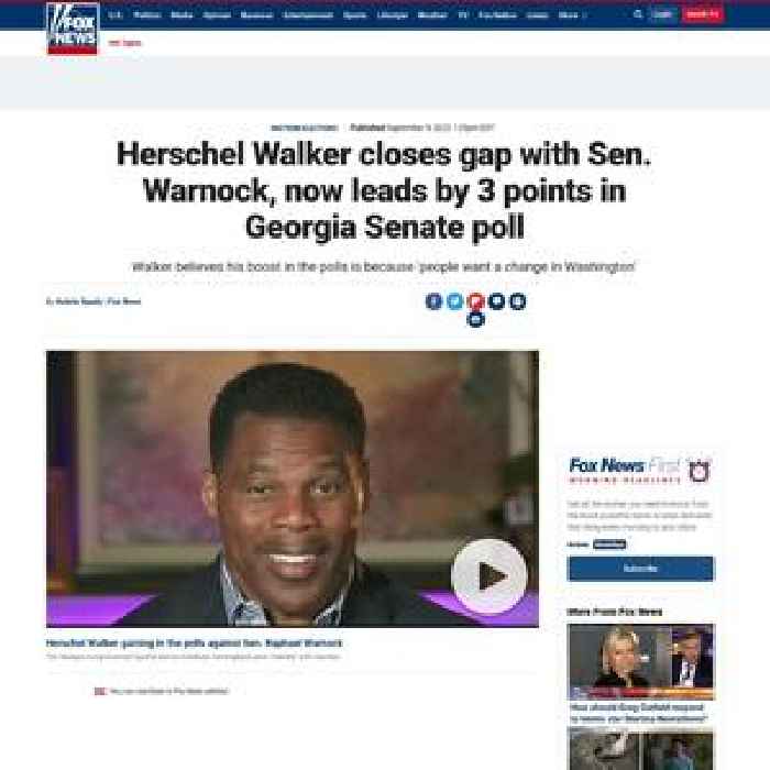 Herschel Walker closes gap with Sen. Warnock, now leads by 3 points in Georgia Senate poll