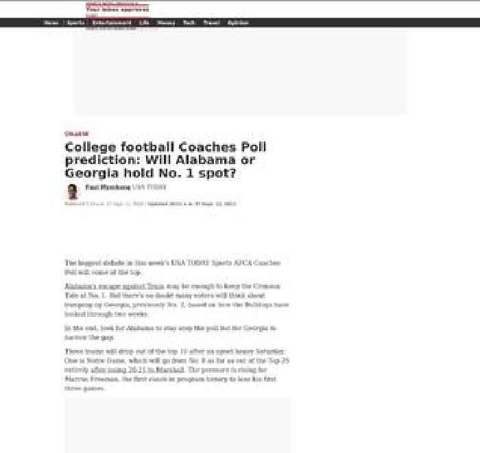 College football Coaches Poll prediction: Will Alabama or Georgia hold No. 1 spot?