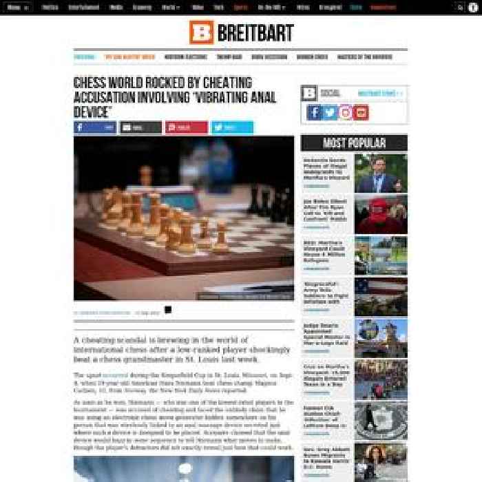 Chess World Rocked by Cheating Accusation Involving 'Vibrating Anal Device'