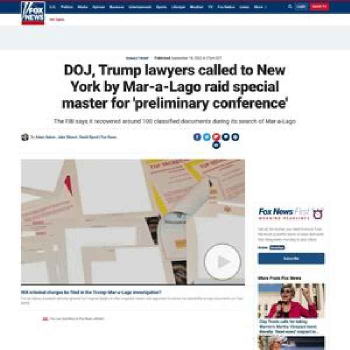 DOJ, Trump lawyers called to New York by Mar-a-Lago raid special master for 'preliminary conference'