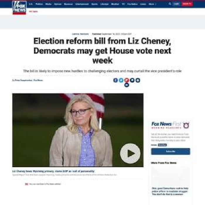 Election reform bill from Liz Cheney, Democrats may get House vote next week