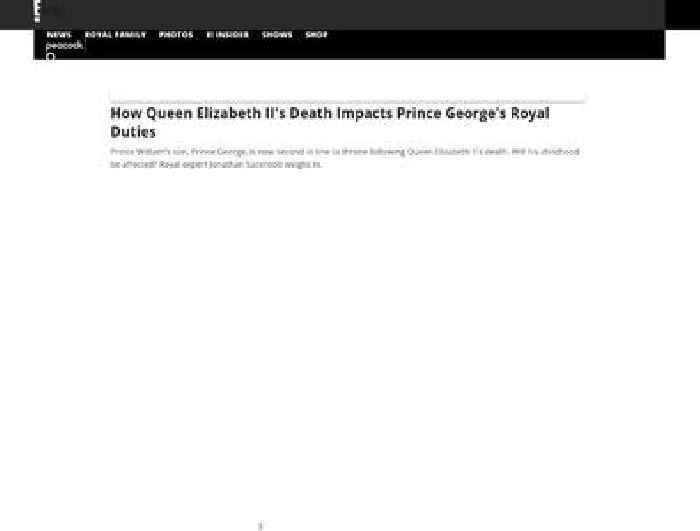 How Queen Elizabeth II's Death Impacts Prince George's Royal Duties