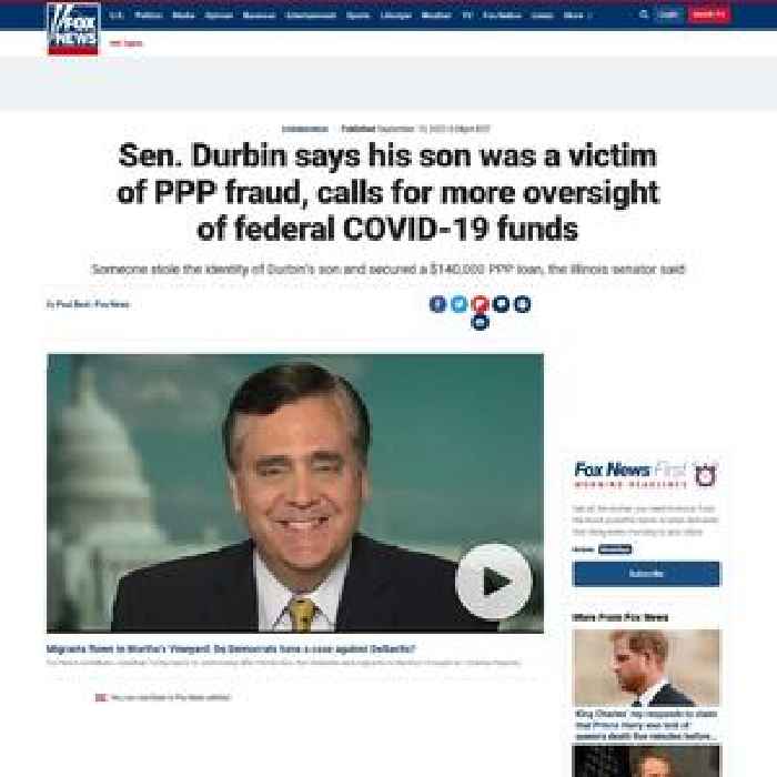 Sen. Durbin says his son was a victim of PPP fraud, calls for more oversight of federal COVID-19 funds