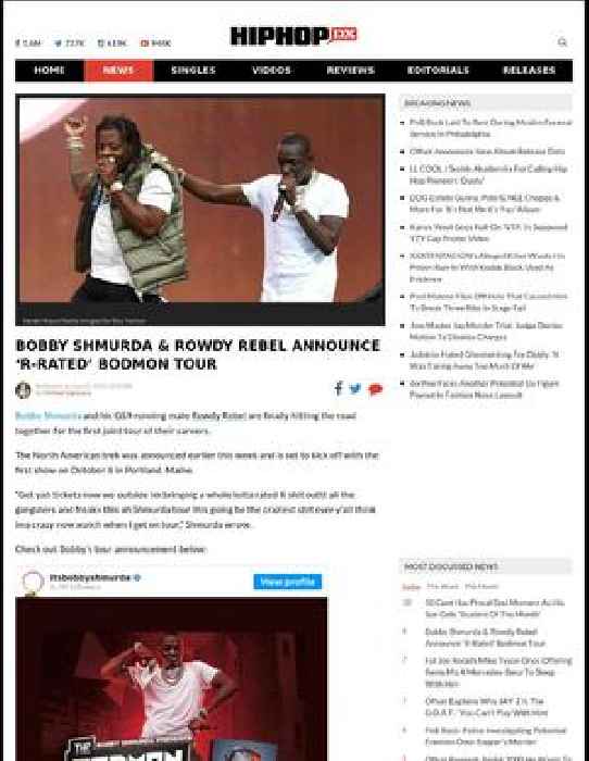 Bobby Shmurda & Rowdy Rebel Announce ‘R-Rated’ Bodmon Tour