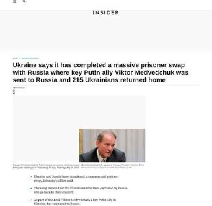 Ukraine says it has completed a massive prisoner swap with Russia where key Putin ally Viktor Medvedchuk was sent to Russia and 215 Ukrainians returned home