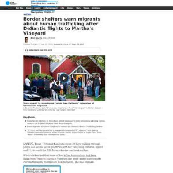 Border shelters warn migrants about human trafficking after DeSantis flights to Martha's Vineyard