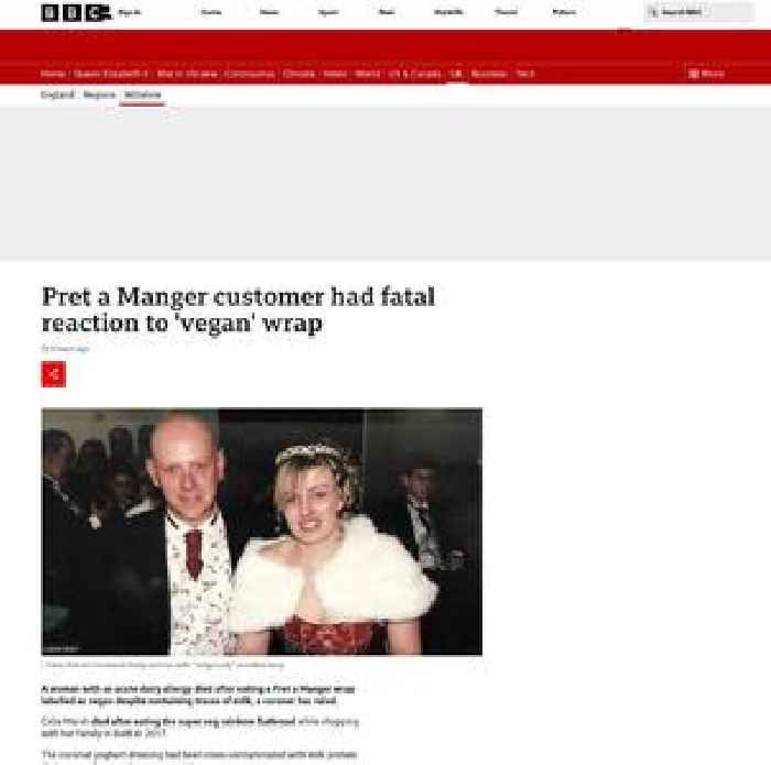 Pret a Manger: Woman with dairy allergy suffered fatal shock