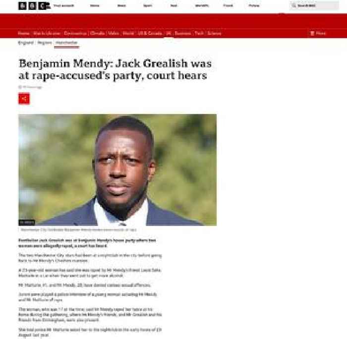 Benjamin Mendy: Jack Grealish was at rape-accused's party, court hears