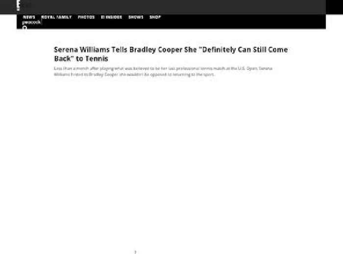 Serena Williams Tells Bradley Cooper She 