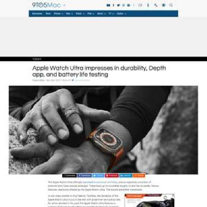 Apple Watch Ultra impresses in durability, Depth app, and battery life testing