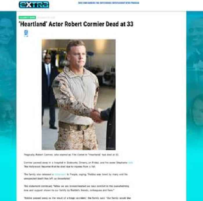 ‘Heartland’ Actor Robert Cormier Dead at 33