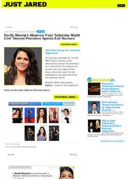 Cecily Strong's Absence from 'Saturday Night Live' Season Premiere Sparks Exit Rumors
