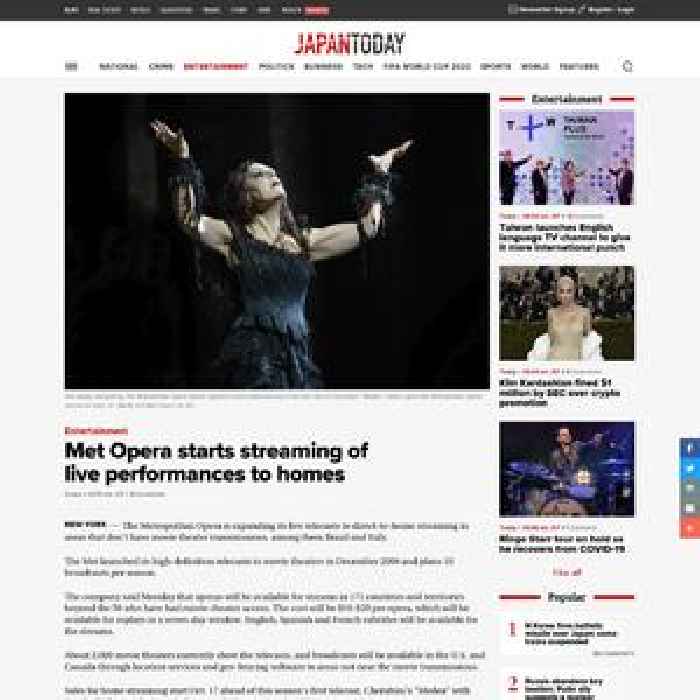 Met Opera starts streaming of live performances to homes