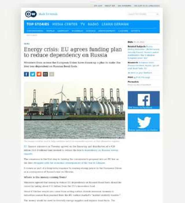 EU ministers shape fund to wean bloc off Russian energy