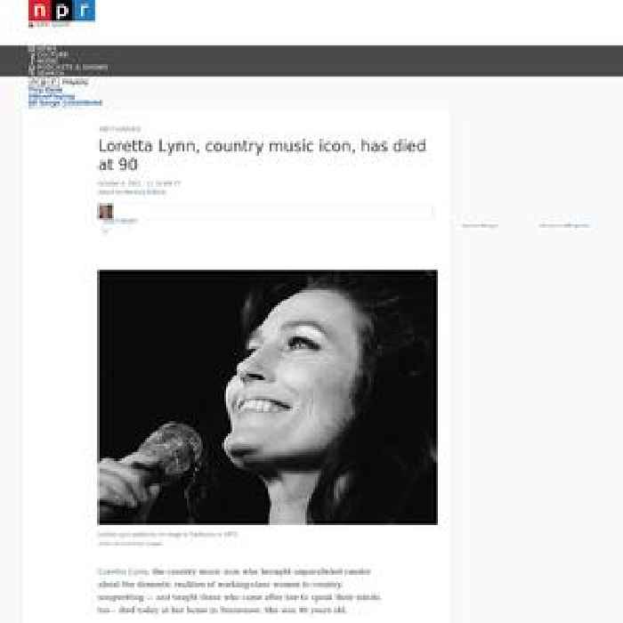 Loretta Lynn, country music icon, has died at 90