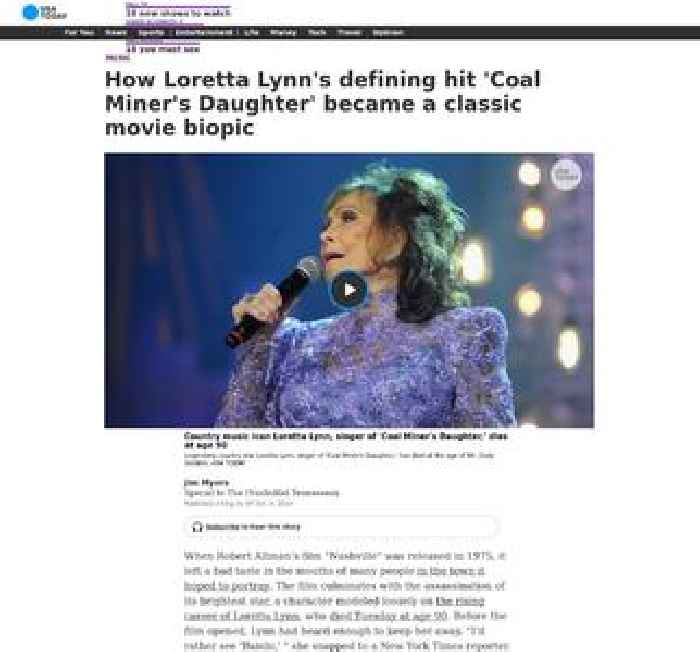 How Loretta Lynn's defining hit 'Coal Miner's Daughter' became a classic movie biopic