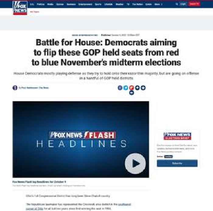 Battle for House: Democrats aiming to flip these GOP held seats from red to blue November's midterm elections