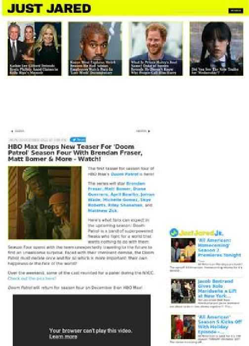 HBO Max Drops New Teaser For 'Doom Patrol' Season Four With Brendan Fraser, Matt Bomer & More - Watch!