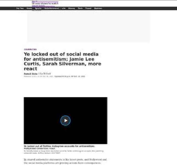 Ye locked out of social media for antisemitism; Jamie Lee Curtis, Sarah Silverman, more react