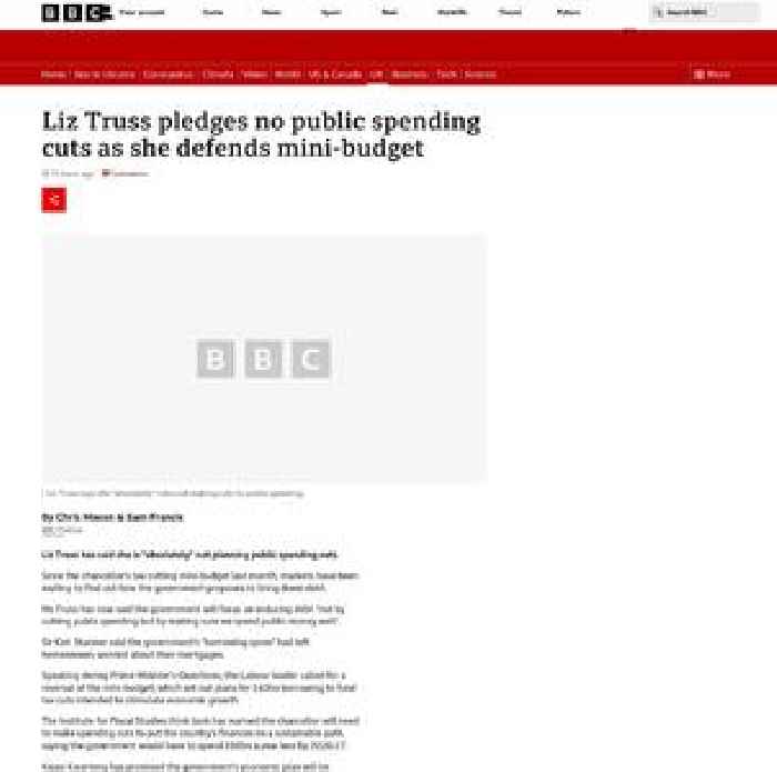 Liz Truss pledges no public spending cuts as she defends mini-budget