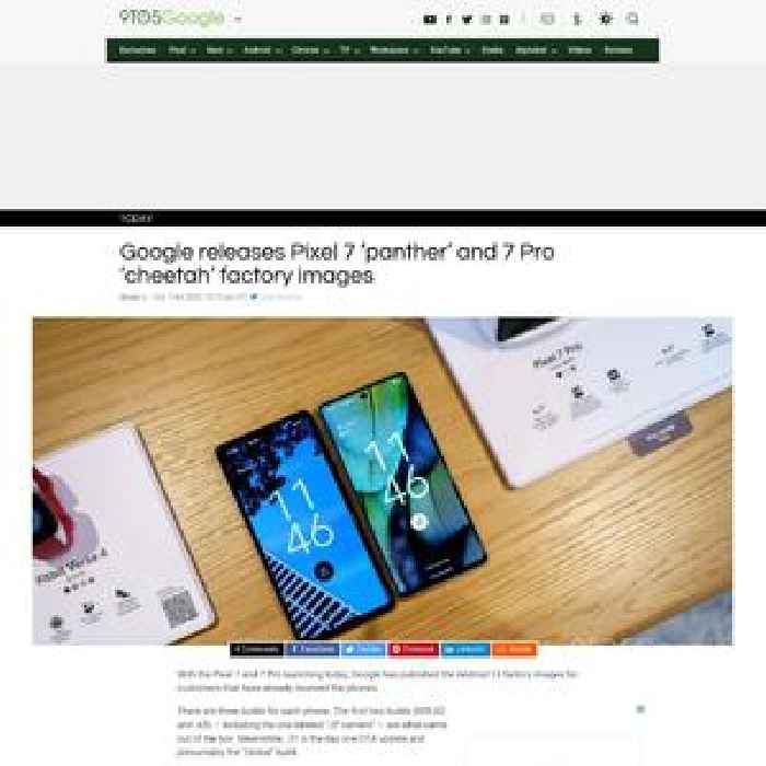 Google releases Pixel 7 ‘panther’ and 7 Pro ‘cheetah’ factory images