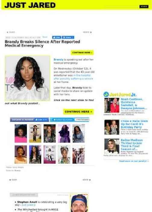 Brandy Breaks Silence After Reported Medical Emergency