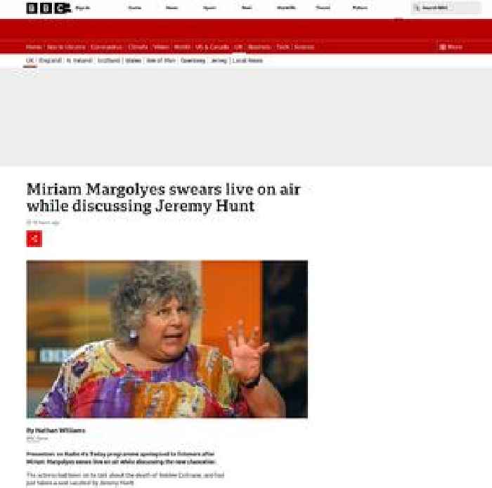 Miriam Margolyes swears live on air while discussing Jeremy Hunt