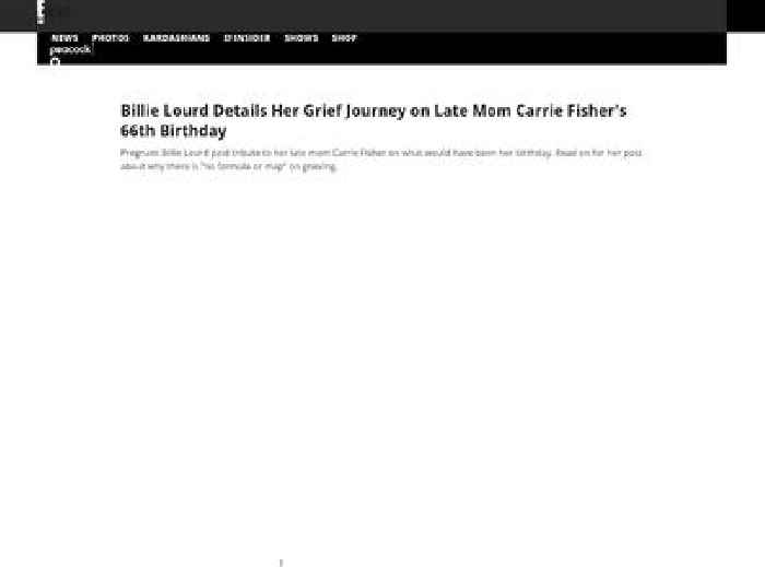 
                        Billie Lourd Details Grief Journey on Mom Carrie Fisher's Birthday
