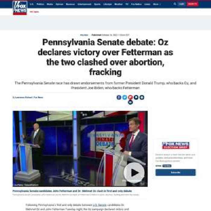 Pennsylvania Senate debate: Oz declares victory over Fetterman as the two clashed over abortion, fracking