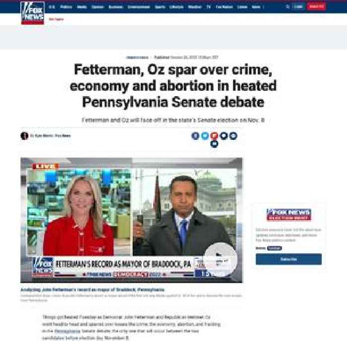 Fetterman, Oz spar over crime, economy and abortion in heated Pennsylvania Senate debate
