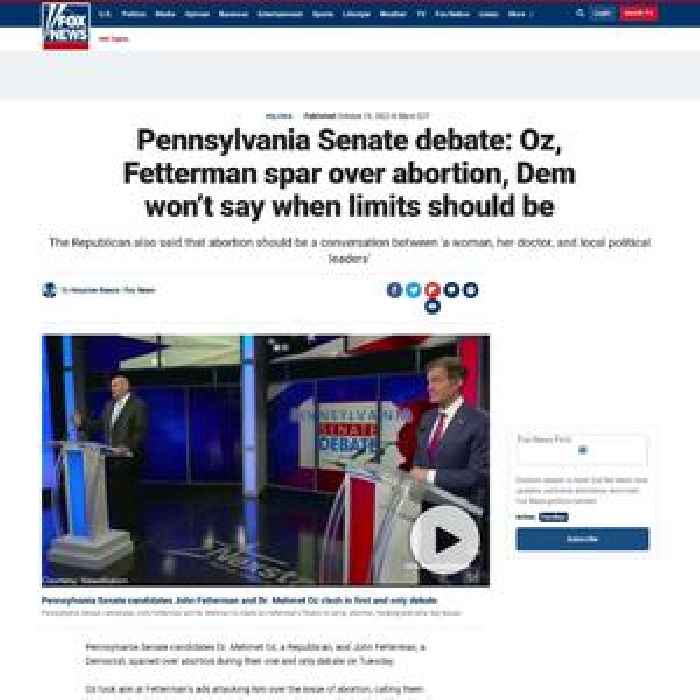 Pennsylvania Senate debate: Oz, Fetterman spar over abortion, Dem won’t say when limits should be