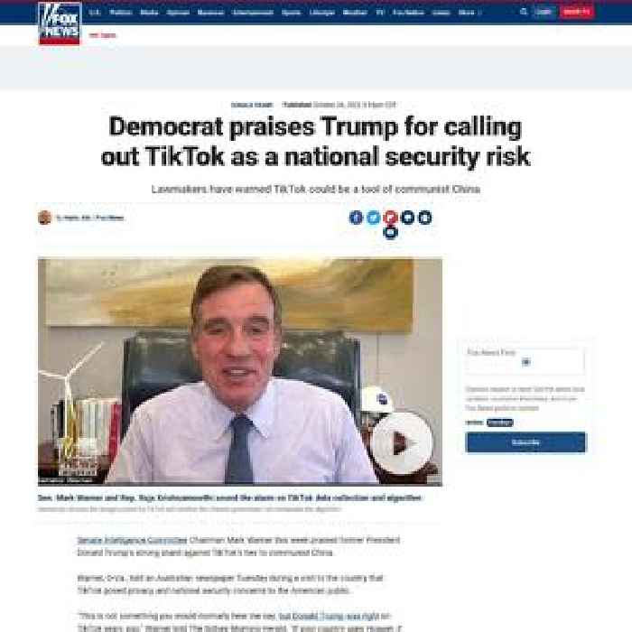 Democrat praises Trump for calling out TikTok as a national security risk
