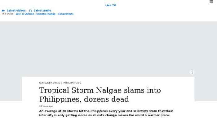 Tropical Storm Nalgae slams into Philippines, dozens dead