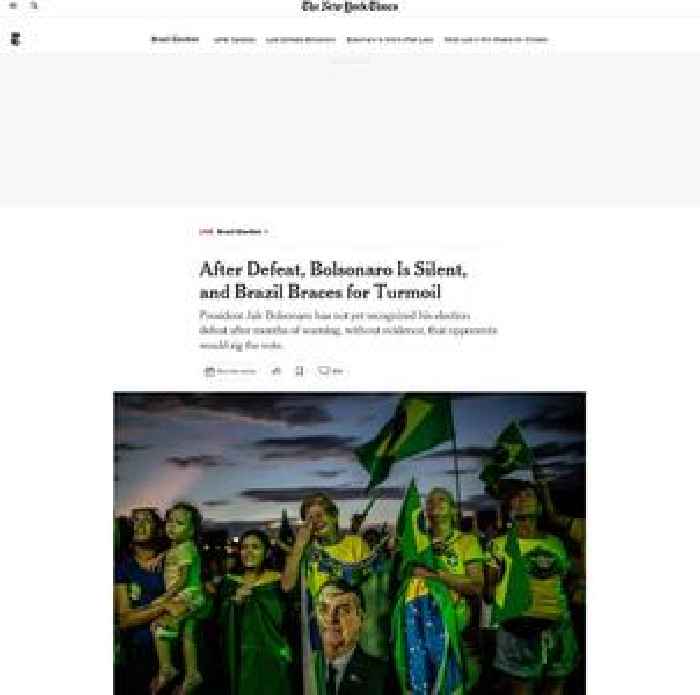 Bolsonaro Is Silent After Brazil Election Defeat