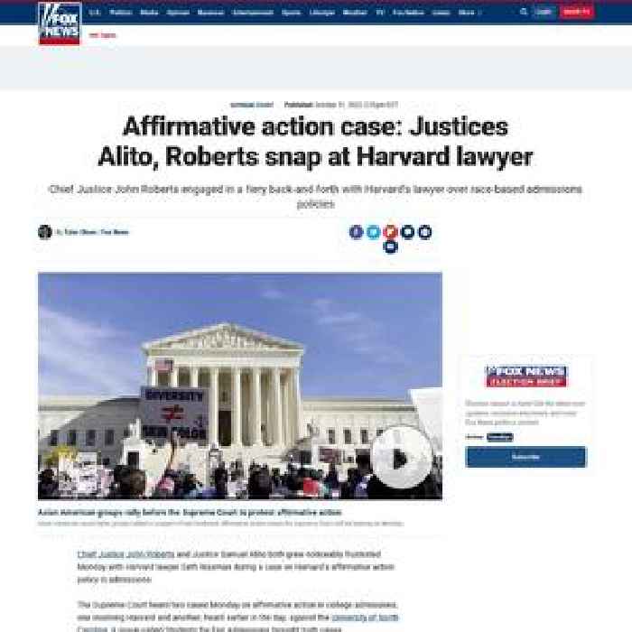 Affirmative action case: Justices Alito, Roberts snap at Harvard lawyer