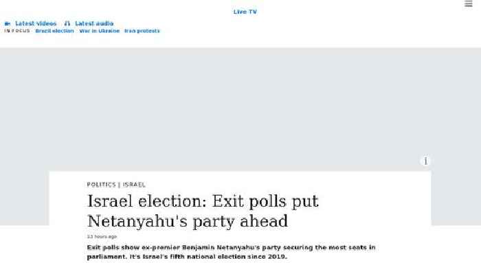 BREAKING — Bloc of ex-PM Benjamin Netanyahu on track to majority in Israel, exit polls say