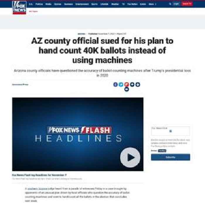 AZ county official sued for his plan to hand count 40K ballots instead of using machines