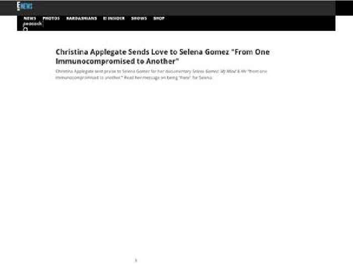 
                        Christina Applegate Praises Selena Gomez in Message About Documentary
