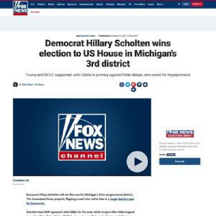 Democrat Hillary Scholten wins election to US House in Michigan's 3rd district