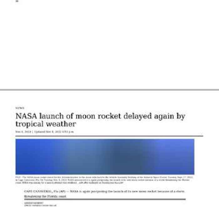 NASA launch of moon rocket delayed again by tropical weather