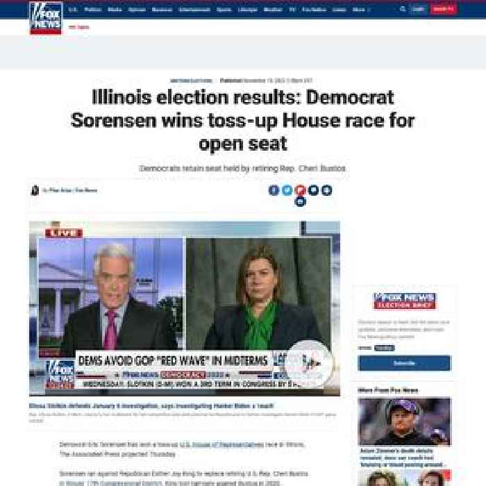 Illinois election results: Democrat Sorensen wins toss-up House race for open seat