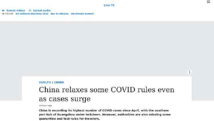 China relaxes some COVID rules even as cases surge