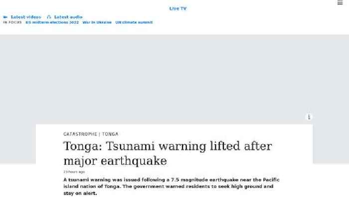 Tonga: Tsunami warning lifted after major earthquake
