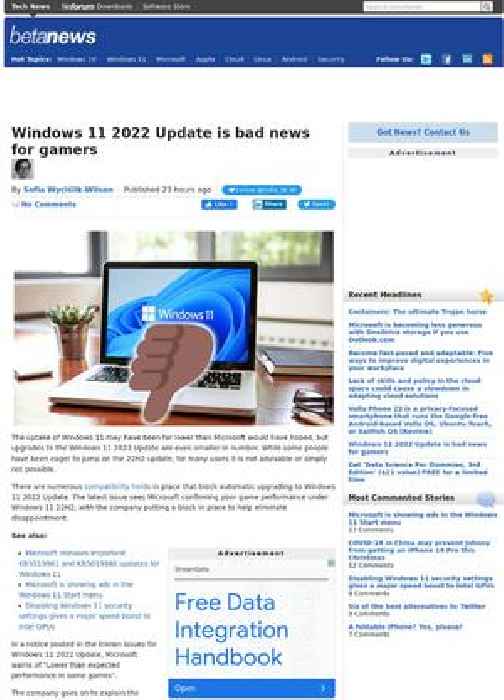 Windows 11 2022 Update is bad news for gamers