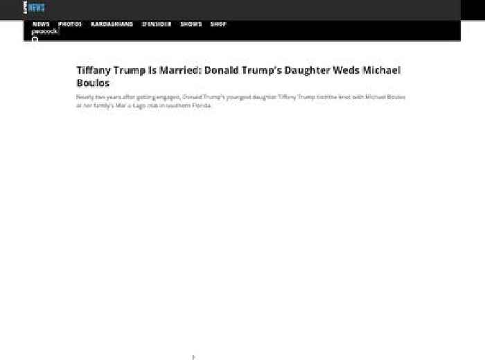 
                        Tiffany Trump Is Married: Donald Trump's Daughter Weds Michael Boulos
