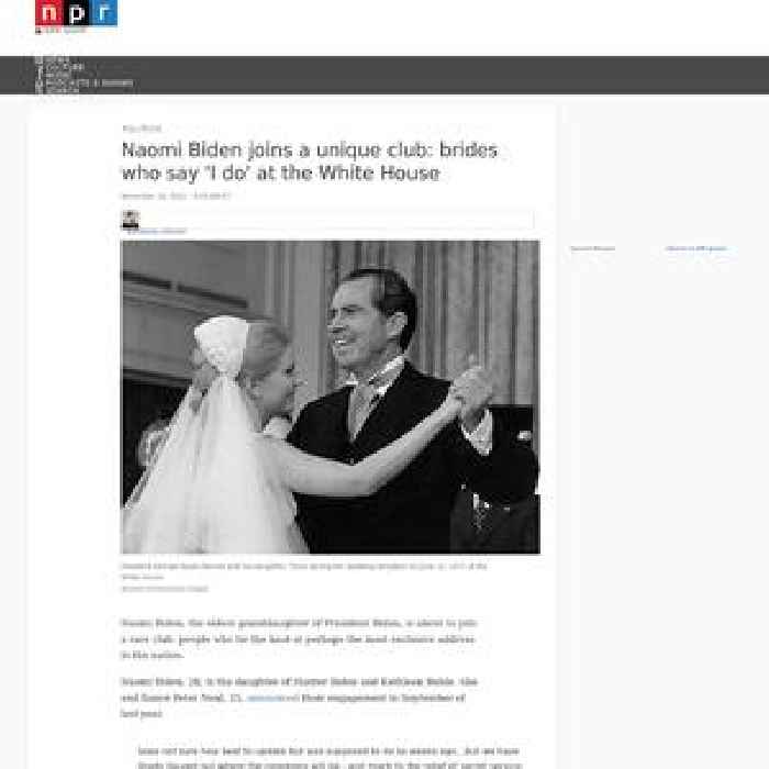 Naomi Biden joins a unique club: brides who say 'I do' at the White House